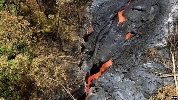 USGS) Hawaiian Volcano Observatory photo shows an aerial view of a lava flow