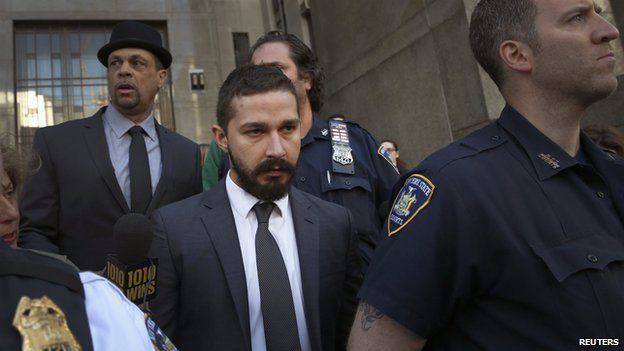 Shia LaBeouf leaving court in Manhattan, 10 September '14