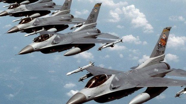 US F16 fighter jets. File photo