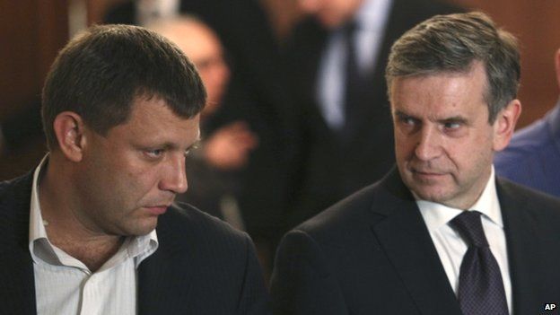 Donetsk and Luhansk rebel leaders, Aleksandr Zakharchenko and Igor Plotnitsky