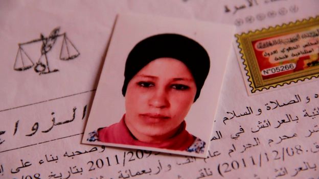 A woman's passport photo