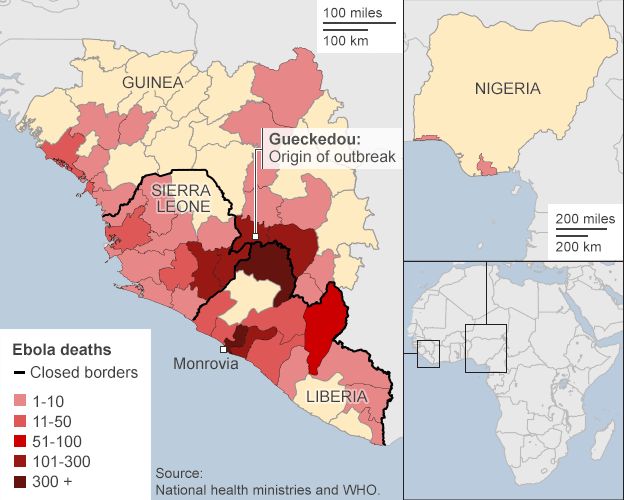 ebola death toll regional map