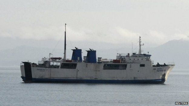 File photo of the MV Maharlika 2 undergoing repairs near Lipata Port in Surigao city