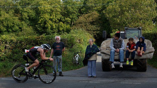 Athletes in Ironman Wales