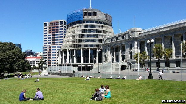 NZ Beehive parliament building