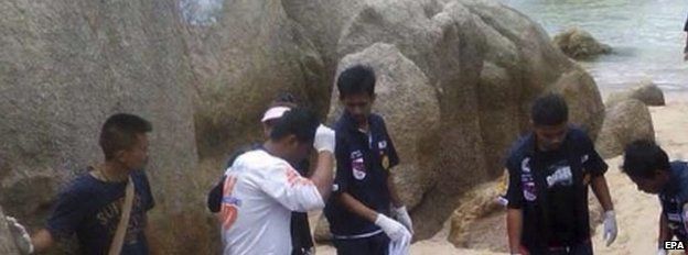 Police have cordoned off the scene of the deaths of two British tourists in Koh Tao, Thailand