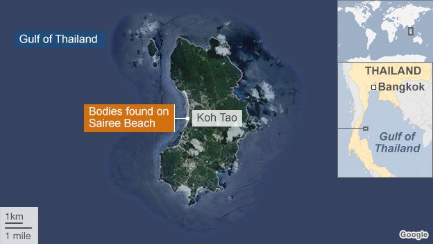 Koh Tao island satellite image
