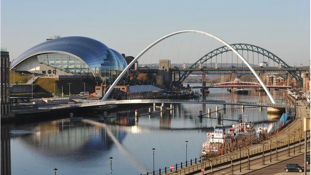 The Tyne and Millennium "winking eye" bridges