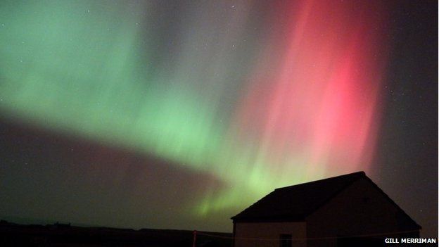 The northern lights over Orkney