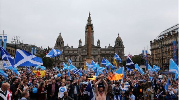 Yes supporters in George Square