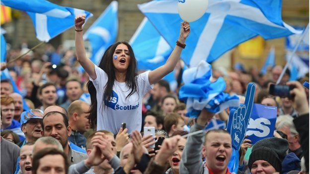 Yes supporters in George Square