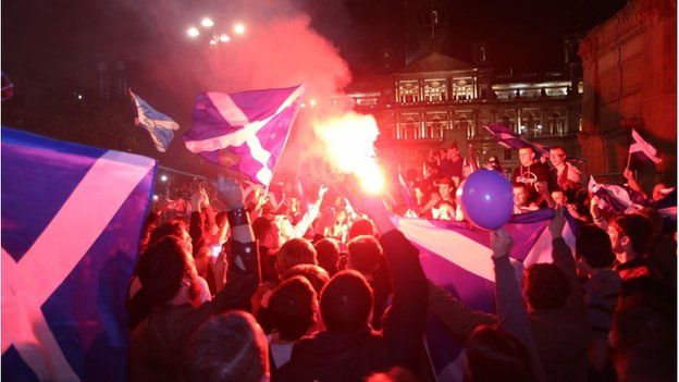 Yes supporters at George Square