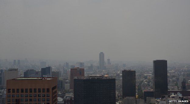 Mexico City through the smog