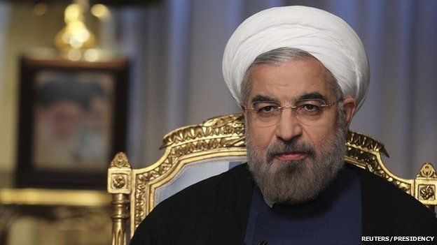 Iranian President Hassan Rouhani Pictured during an interview for Iranian State TV on 10 September 2013