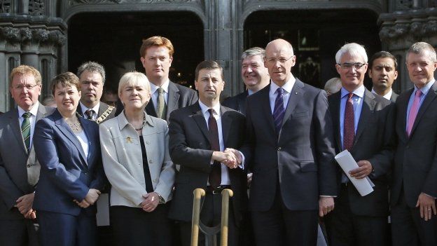 politicians outside St Giles