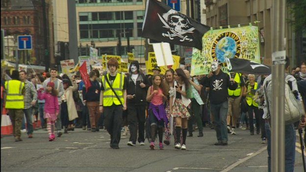 Marchers in Manchester
