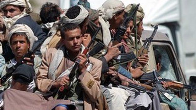 Houthi fighters in Sanaa, 21 September 2014