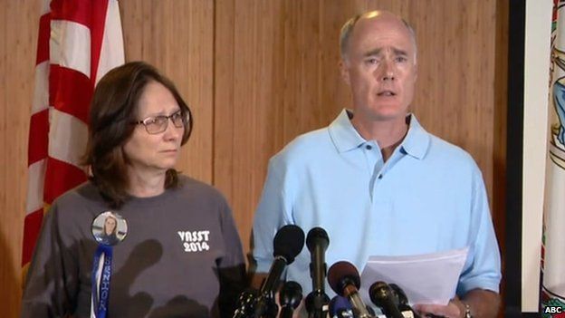 John Graham (right) and wife Susan held a press conference in Charlottesville, Virginia, on 21 September 2014
