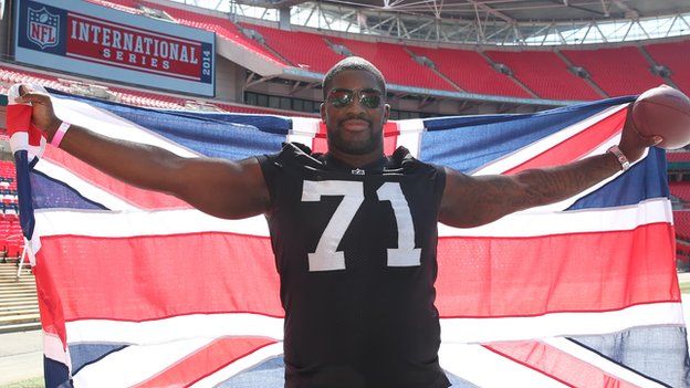 Manchester born Menelik Watson plays for the Oakland Raiders in the NFL