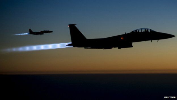 US F-15E Strike Eagles fly over northern Iraq after conducting airstrikes in Syria - 23 September 2014