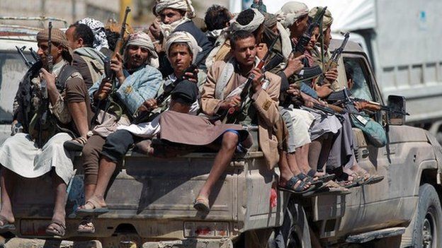 Houthi fighters in Sanaa, 21 September 2014