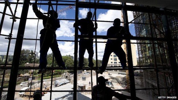 Construction workers in Nairobi