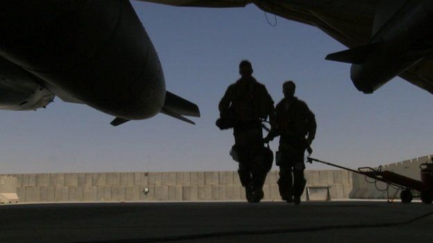 RAF pilots at Kandahay Airfield, Afghanistan