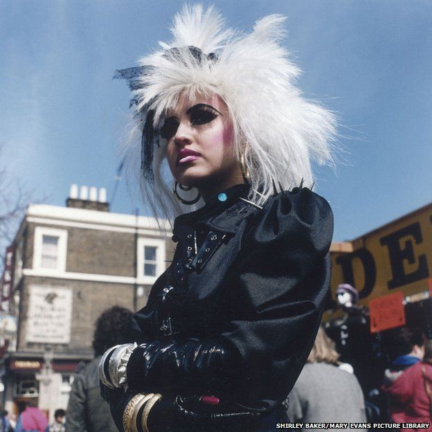 Girl Punk with white wig in Camden, London