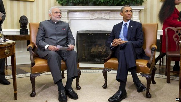 President Barack Obama meets with Indian Prime Minister Narendra Modi, 30 September 2014
