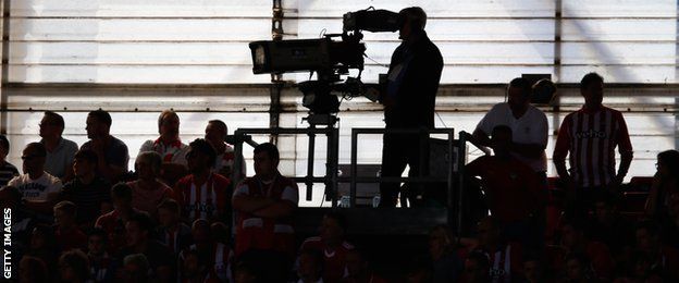 Television cameras at Southampton match