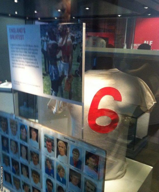 The shirt belonging to Bobby Moore that he swapped with Pele