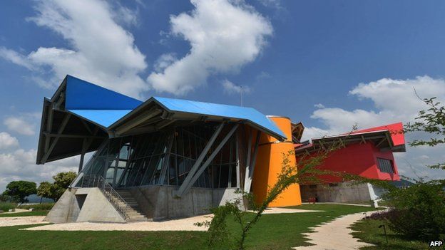 View of the Museum of Biodiversity in Panama City during its inauguration on September 30, 2014.
