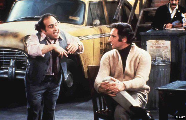 Danny Devito and Judd Hirsch in Taxi