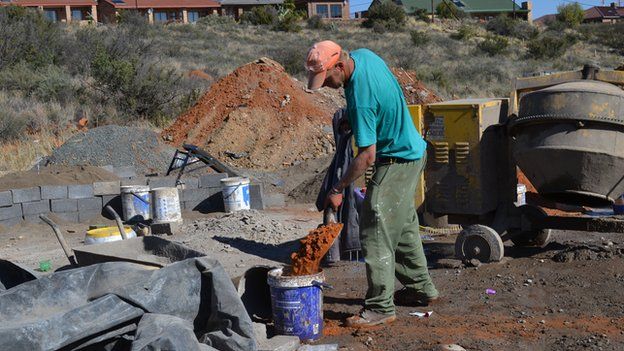 A white man labouring in Orania, South Africa