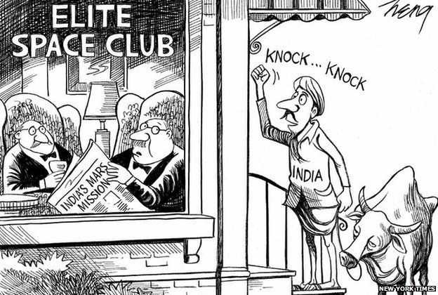 India Mars Mission: New York Times apologises for cartoon - BBC News