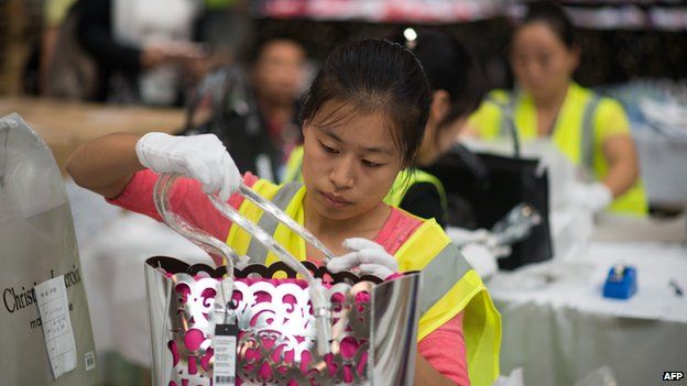 Worker in Chinese factory