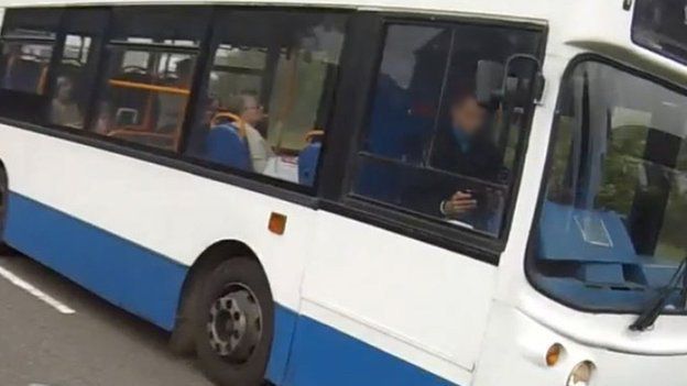 Bus driver texting