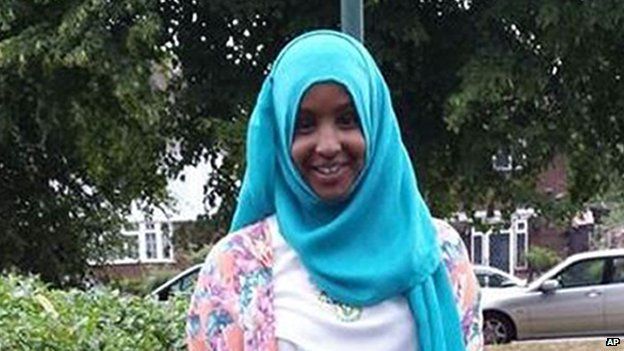 Schoolgirl Yusra Hussien outside her home in Bristol