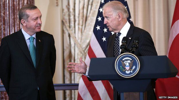 Turkish President Recep Tayyip Erdogan and US Vice President Joe Biden in 2013