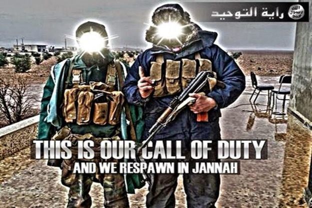 "Call of Duty"-style Jihadist poster