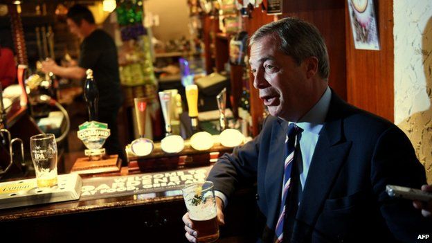 Nigel Farage at the bar