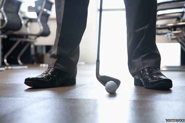 Playing golf in the office