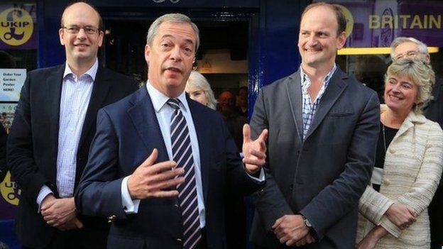 Nigel Farage (c), Mark Reckless (l) and Douglas Carswell (r)