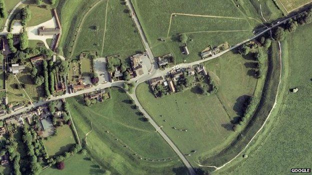 Aerial view of Avebury