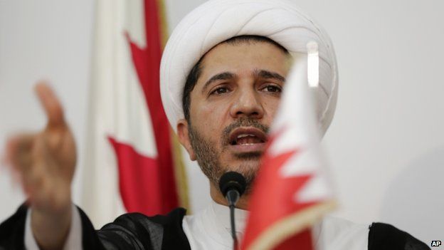 Sheik Ali Salman, leader of the main Shia opposition group Al-Wefaq, at a press conference in Manama, Bahrain, on 11 October 2014.