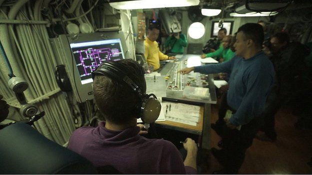 Control deck of USS George Washington