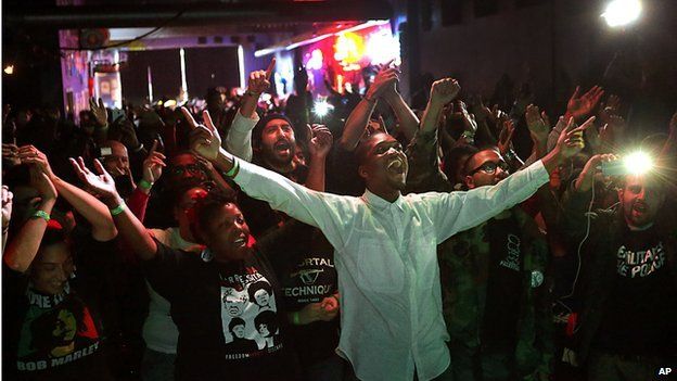 Crowd chanting at a hip hop resistance concert