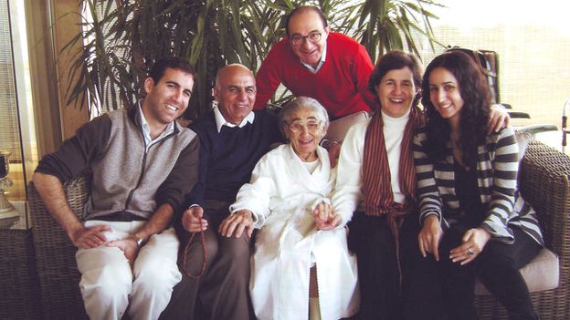 Rula and Ashraf Ghani with their children, her late mother and brother Riad in 2012