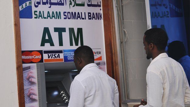 Cash withdrawal machine in Mogadishu, Somalia (7 October 2014)