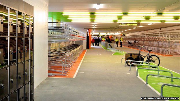 A newly opened underground cycle park in Malmo